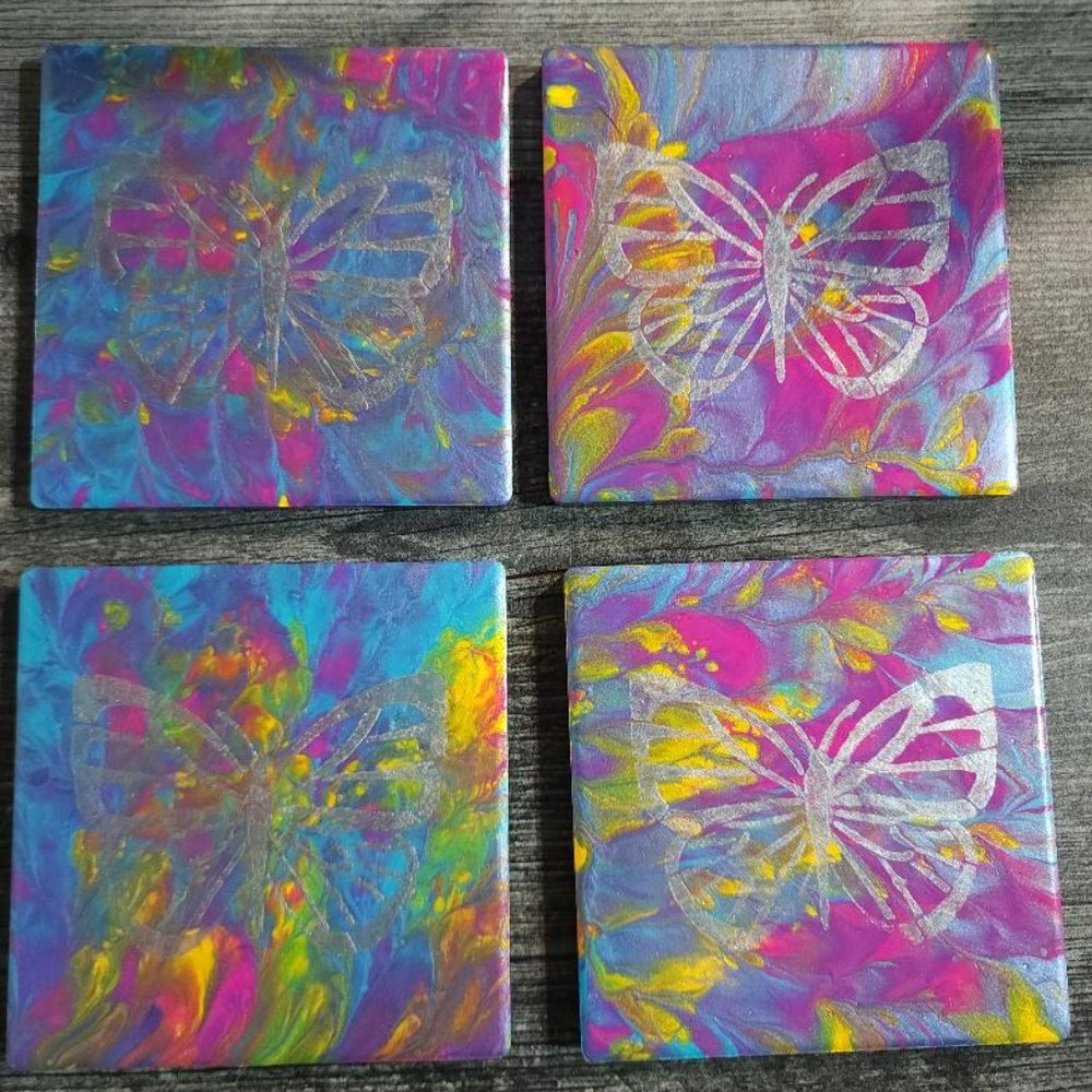 Hand Crafted Acrylic Pour Coasters